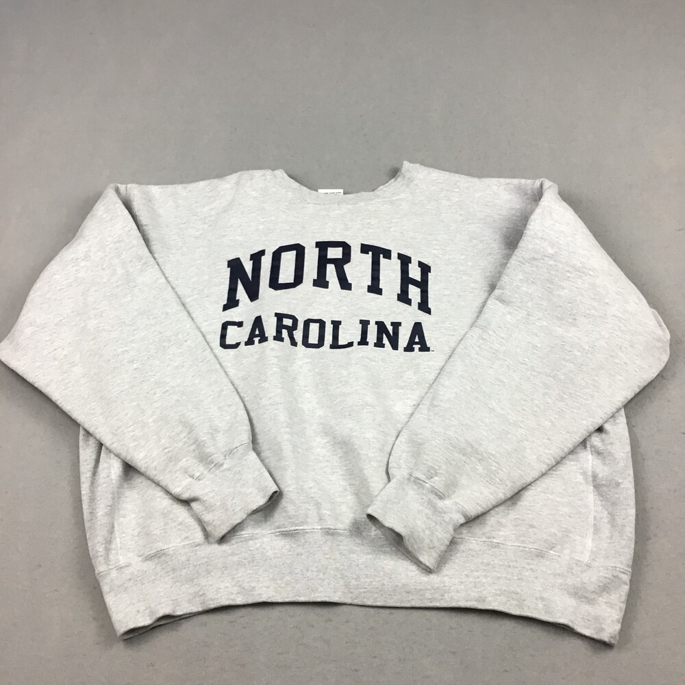 Vintage North Carolina Tar Heels Sweatshirt Men 3XL Gray Spell Out USA 90s *